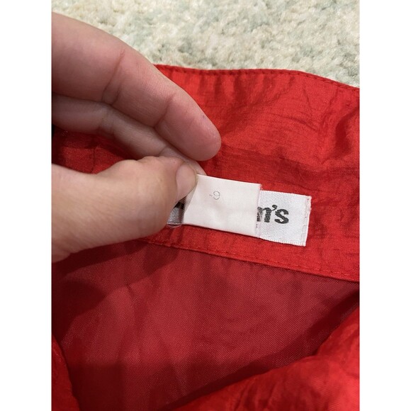 Vintage Silkworm’s Size M/L? Red Windbreaker Collared Button Bomber Jacket Korea - Picture 4 of 6